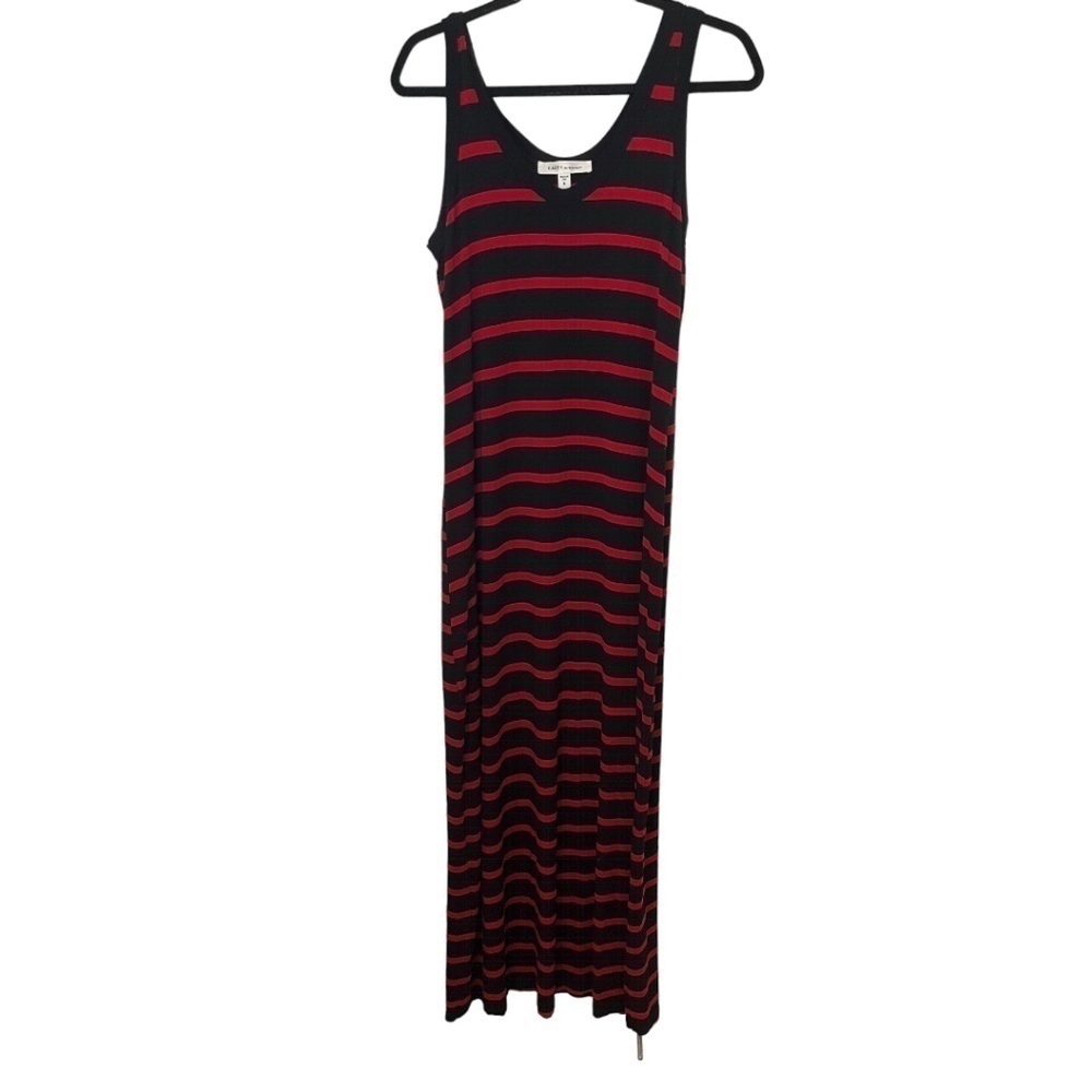 KAREN by Karen Kane Blue Red Striped Sleeveless Jersey Maxi Dress Size Medium